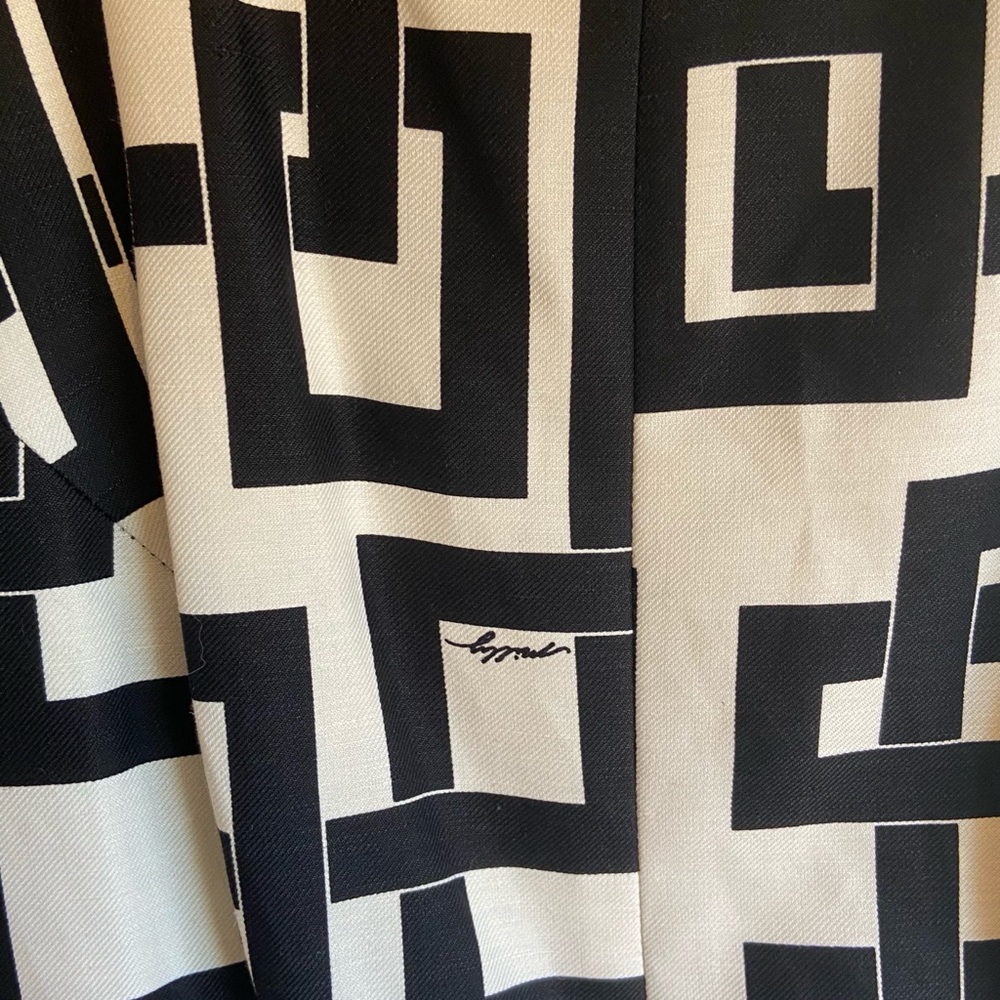 MILLY - NWT Geometric Silk & Linen Dress - 10 - Picture 5 of 6